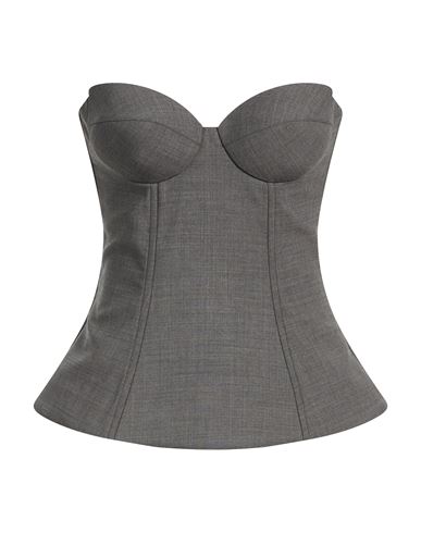 Woman Top Grey Size 6 Virgin Wool, Elastane