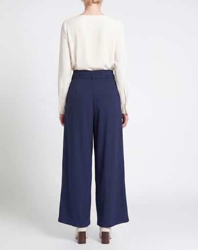 Woman Pants Navy Size 10 Polyester, Virgin Wool, Elastane