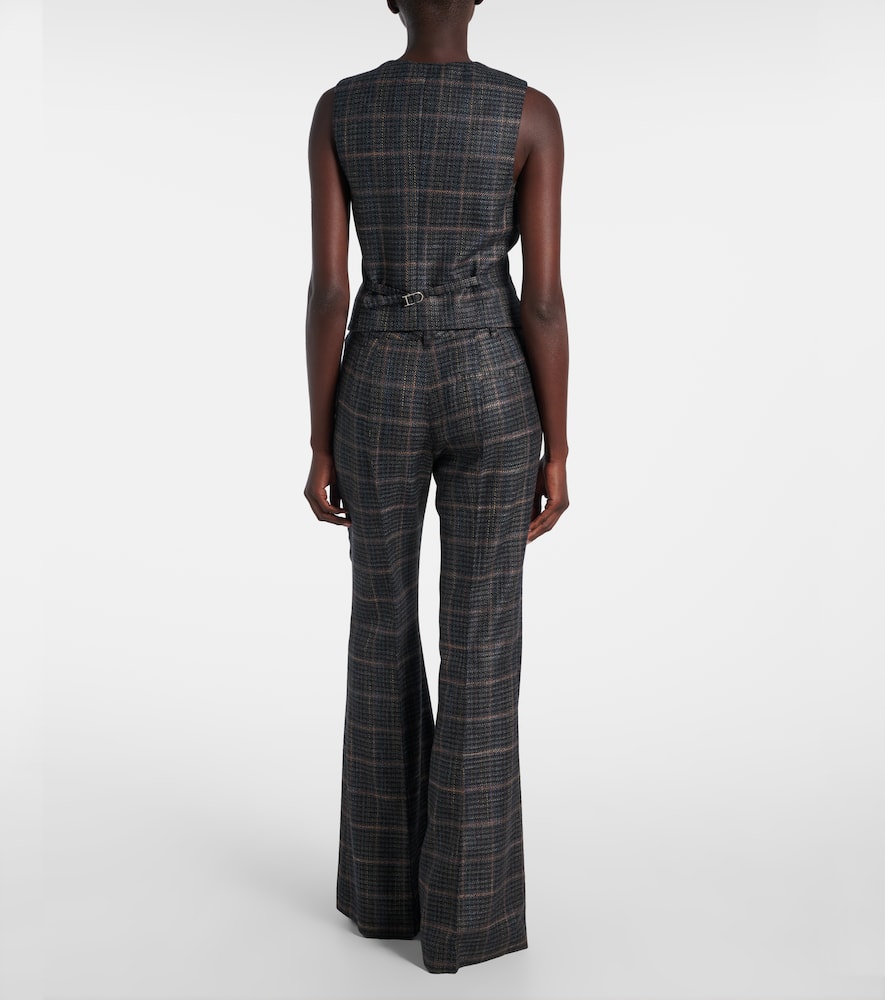 Coleridge checked wool and silk vest