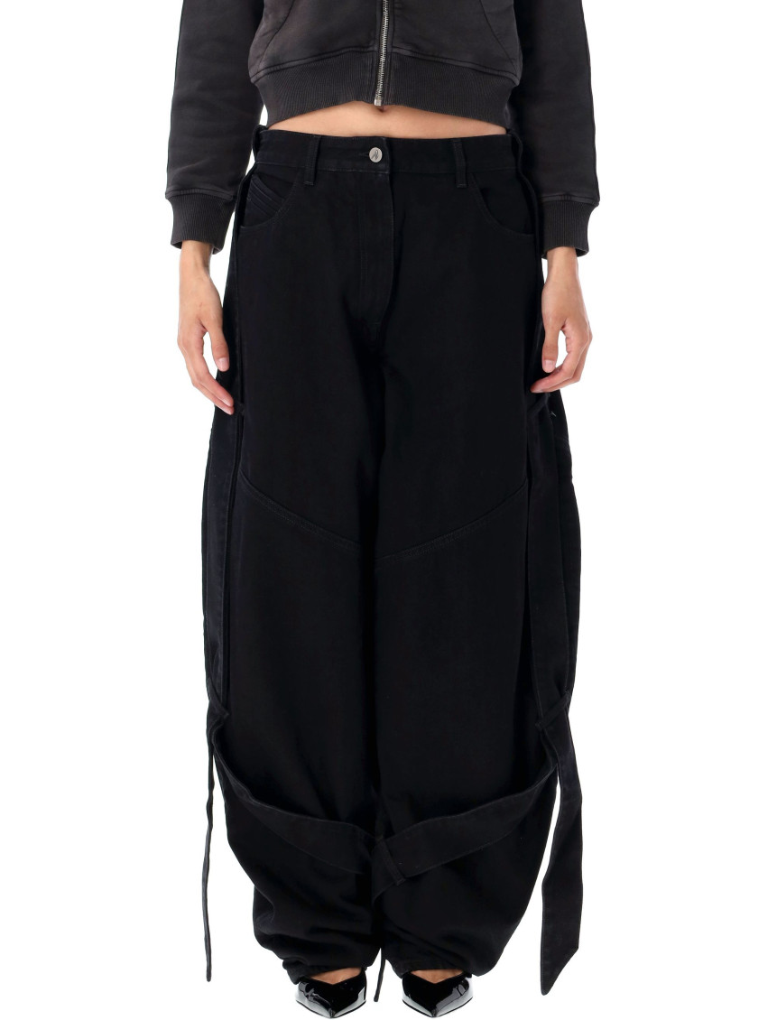 Black Wide Leg Denim Jeans