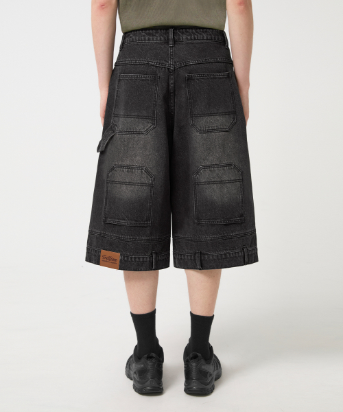 Cat Brush Washed Bermuda Denim Shorts
