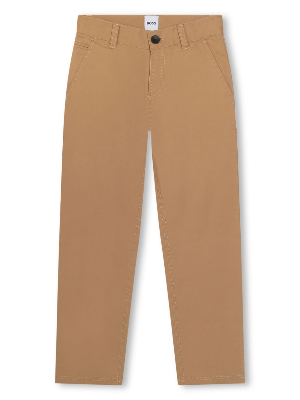 Straight-leg twill chino trousers - Brown