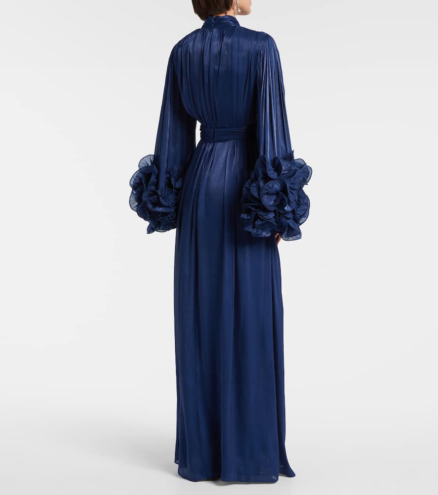 Draped ruffled gown