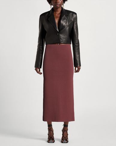 Woman Midi skirt Brown Size L Viscose, Polyamide