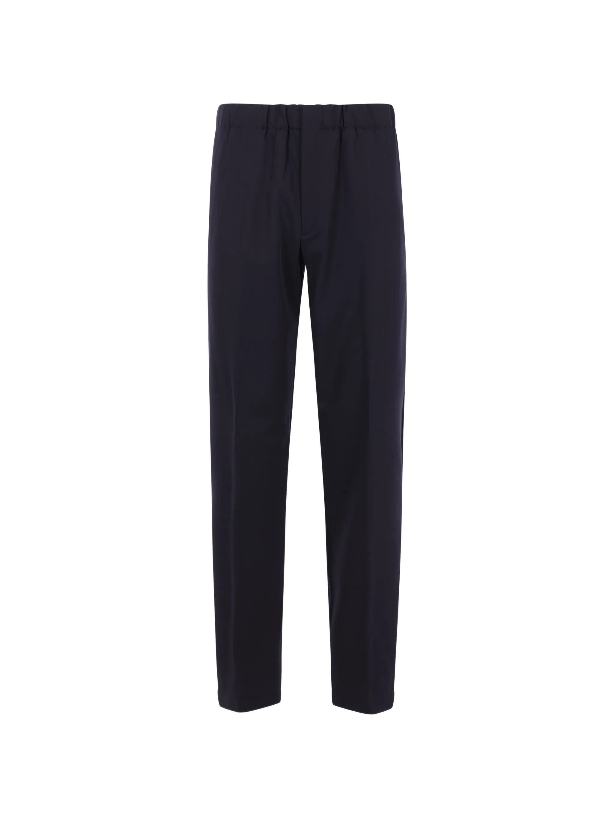 Pure Virgin Wool Trousers with Zip & Hook Closure and Internal Drawstring Waist