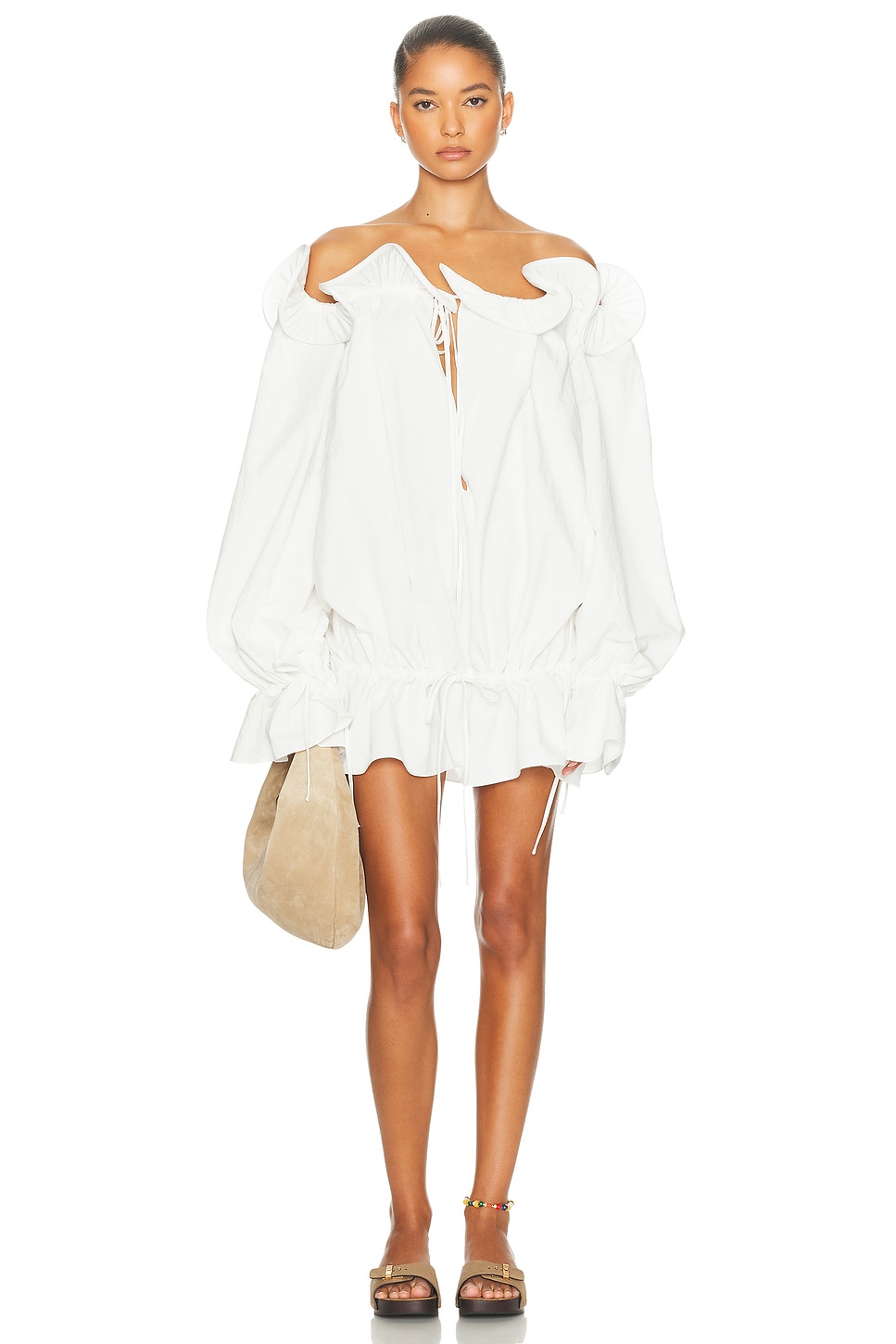 TG Botanical Beatrice Blouse in White - White.  S also in