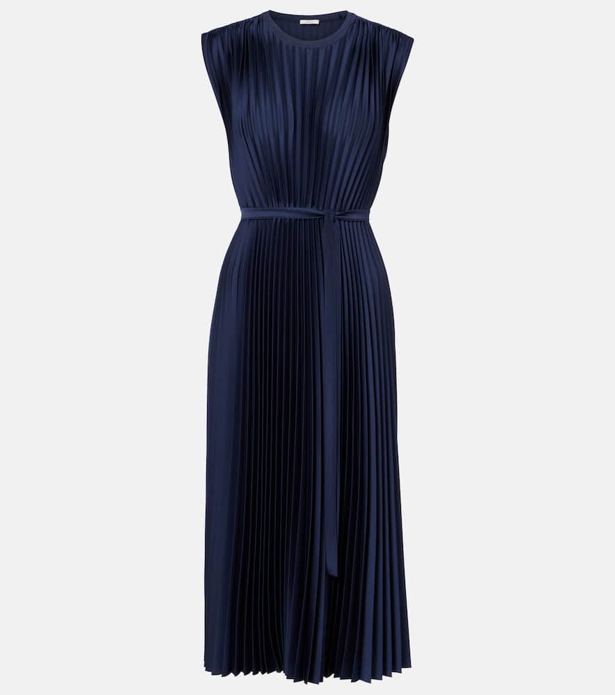 Volta plissé belted crêpe midi dress