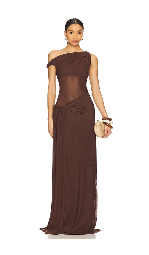 MISHA Sisal Maxi Dress in Chocolate.  S. Also in