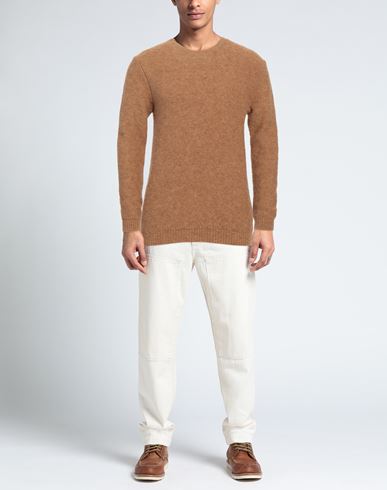 Irish Crone Man Sweater Camel Size M Acrylic, Alpaca wool, Polyamide, Virgin Wool