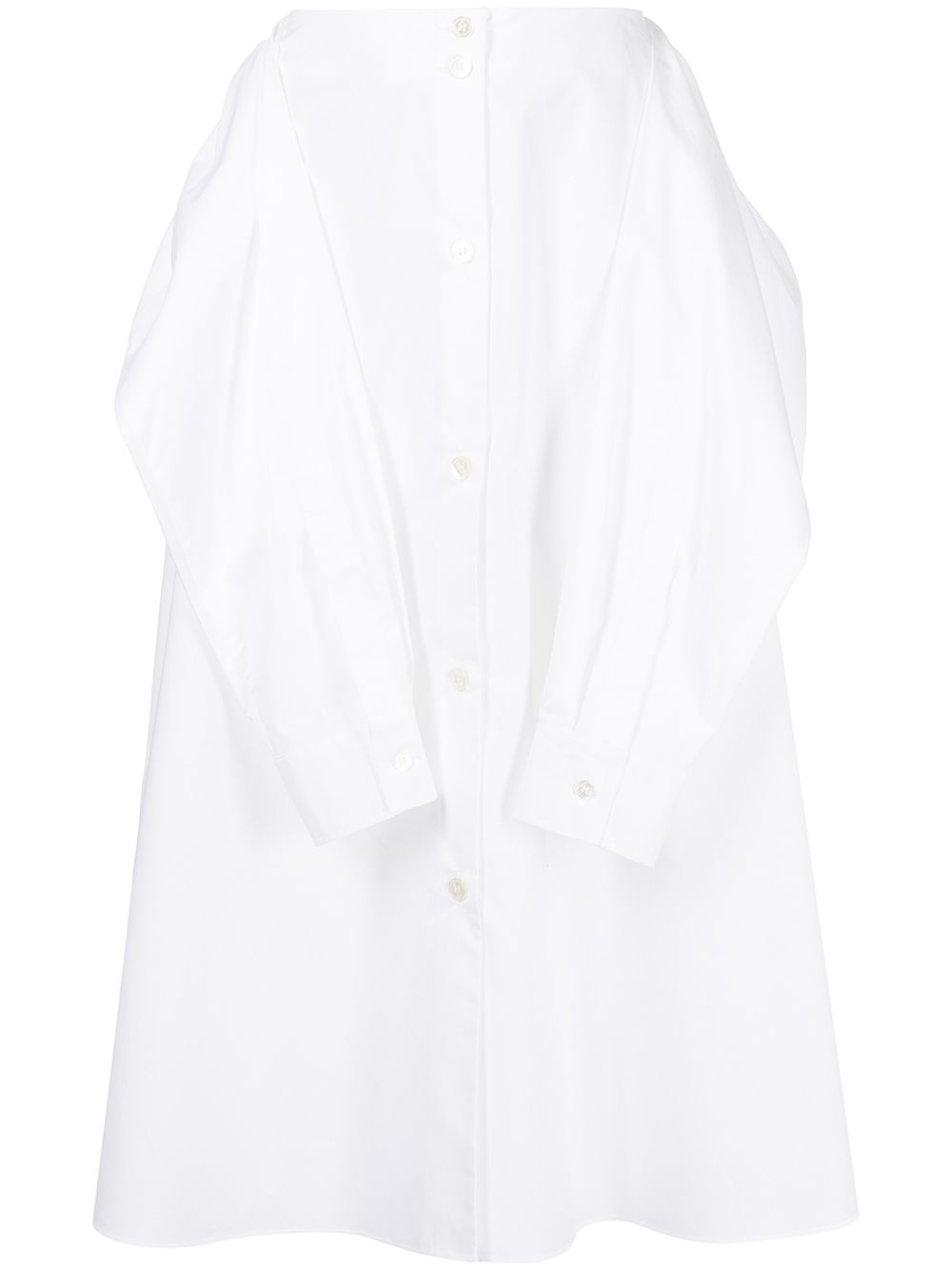 Button-up sleeve-tie skirt