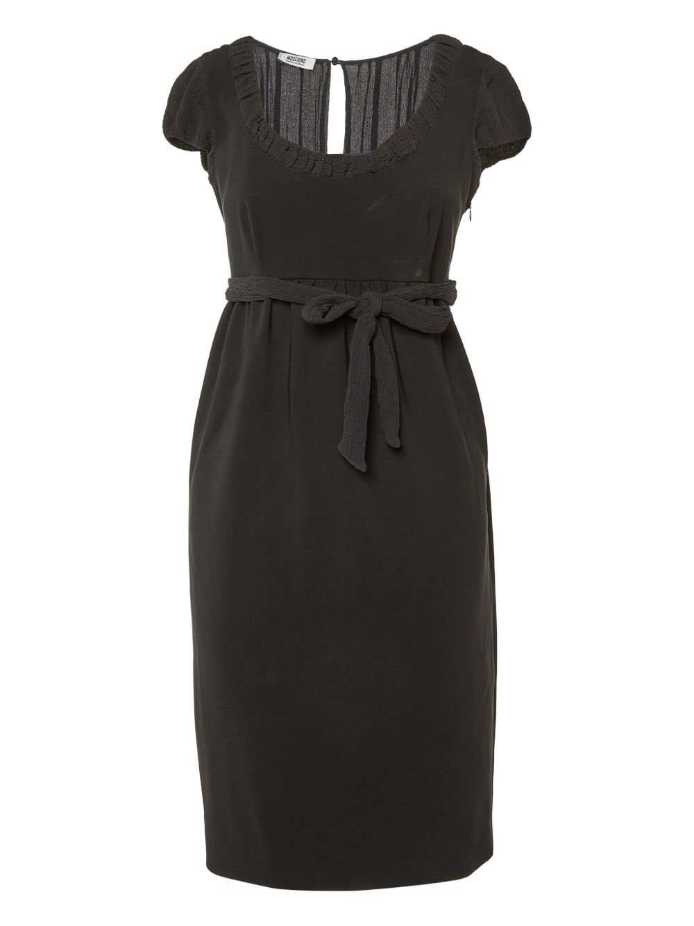 Cap-sleeve midi dress - Black
