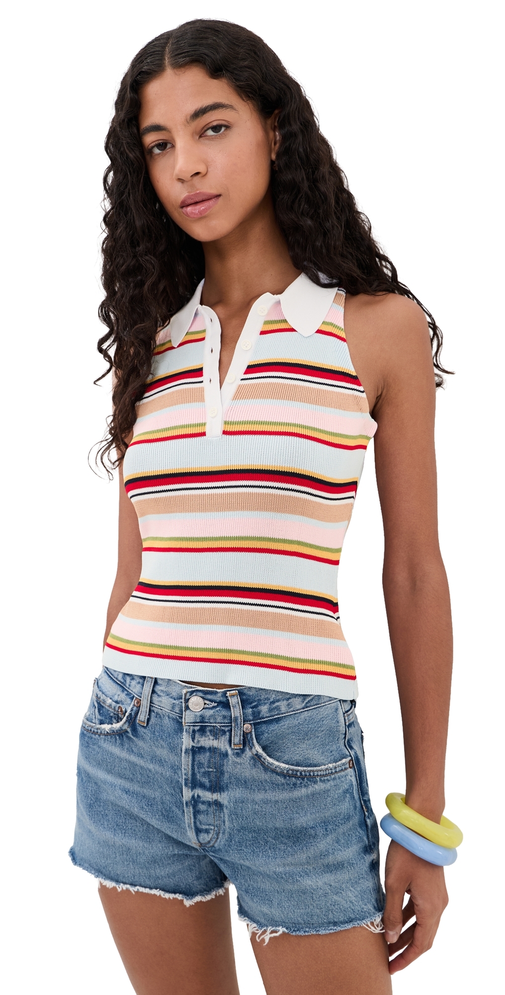 Halter Polo Tank Top Multi-Color