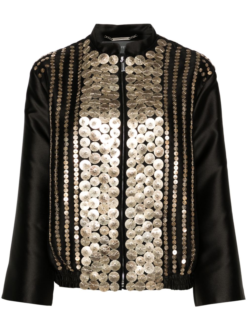 Appliqué-detail jacket - Black