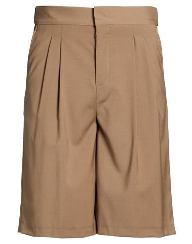 Man Shorts & Bermuda Shorts Camel Size 28 Polyester, Wool, Elastane