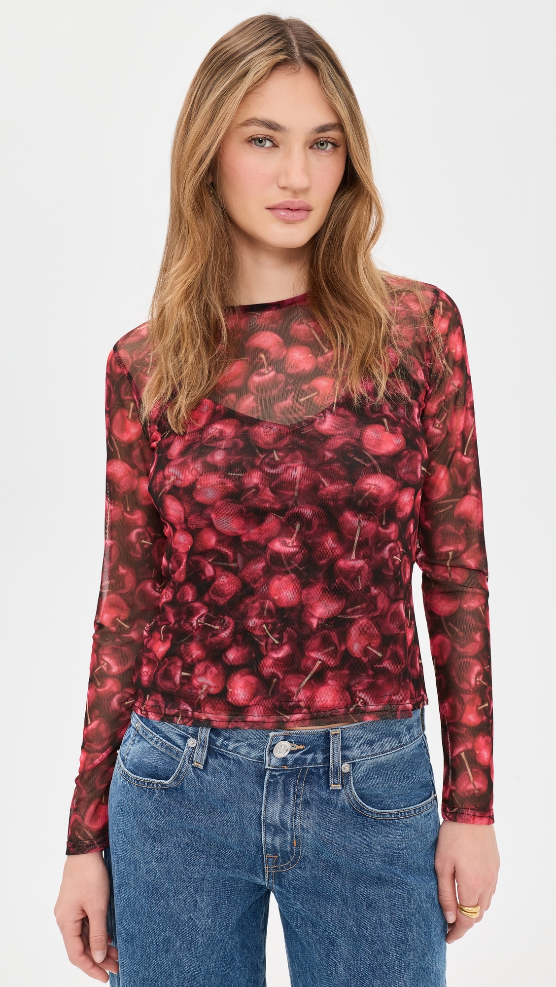 Cherry Mesh Top Red