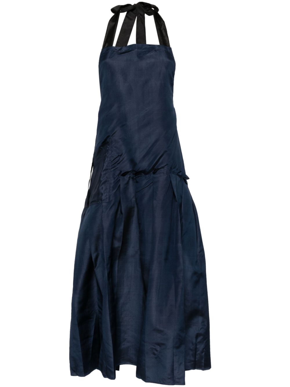 Vintage pleated apron dress - Blue