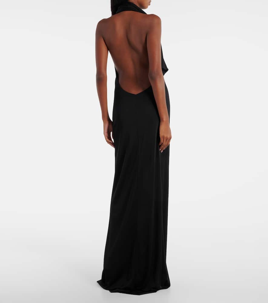 Roza draped jersey gown
