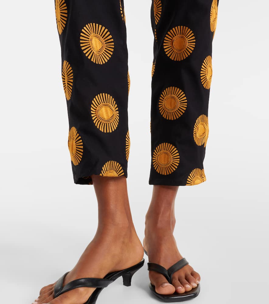Isola printed cotton-blend straight pants