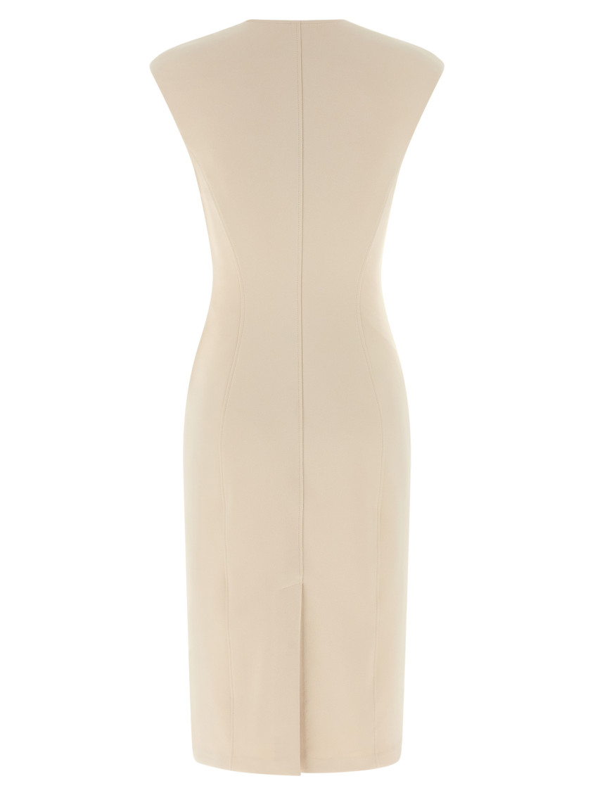 Heart-Shaped Neckline Dress Dresses Beige