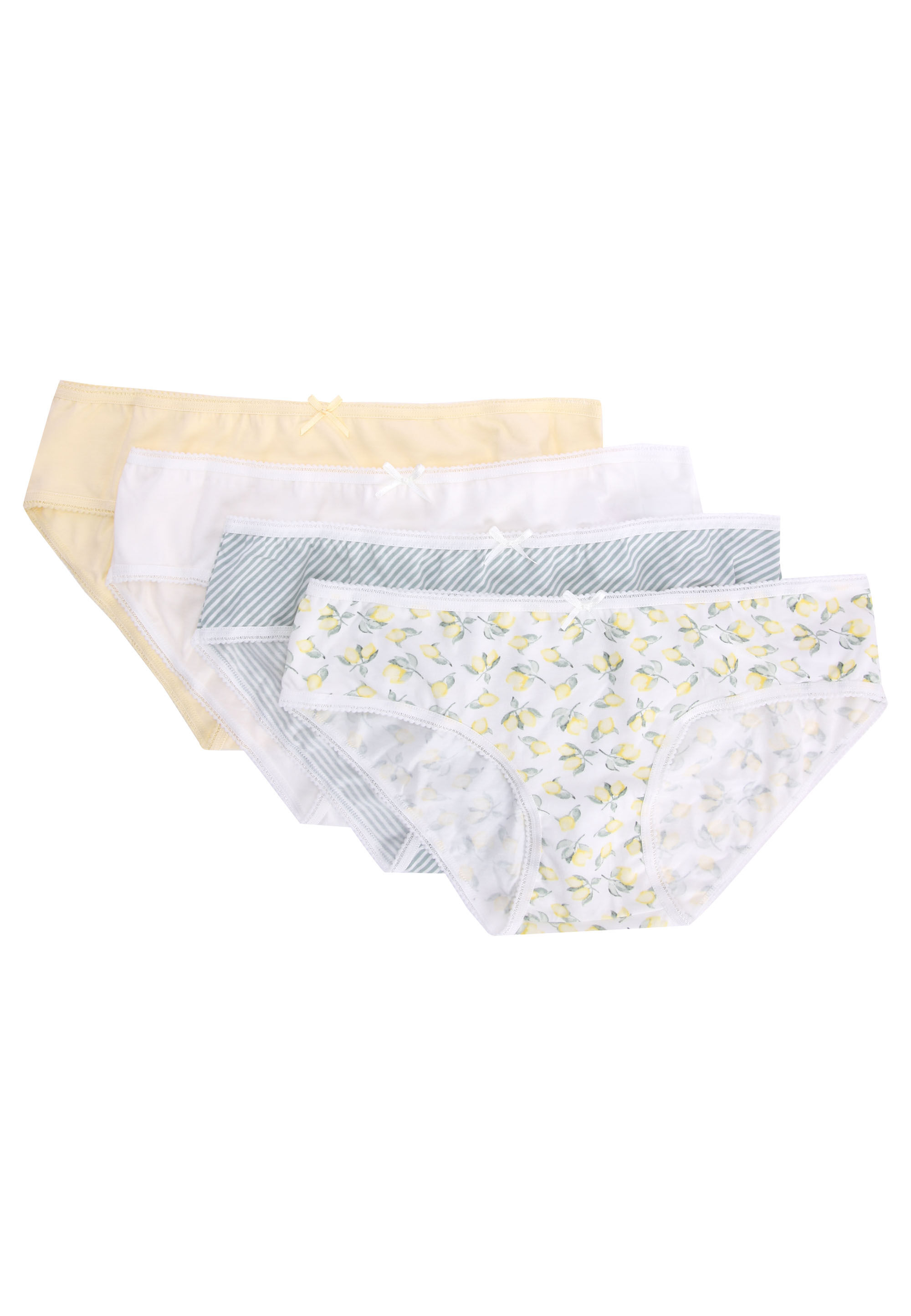 Womens 4pk Yellow Lemon Print Mini Briefs