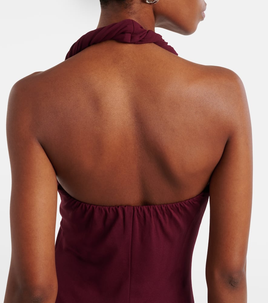 Eleanor halterneck jersey midi dress