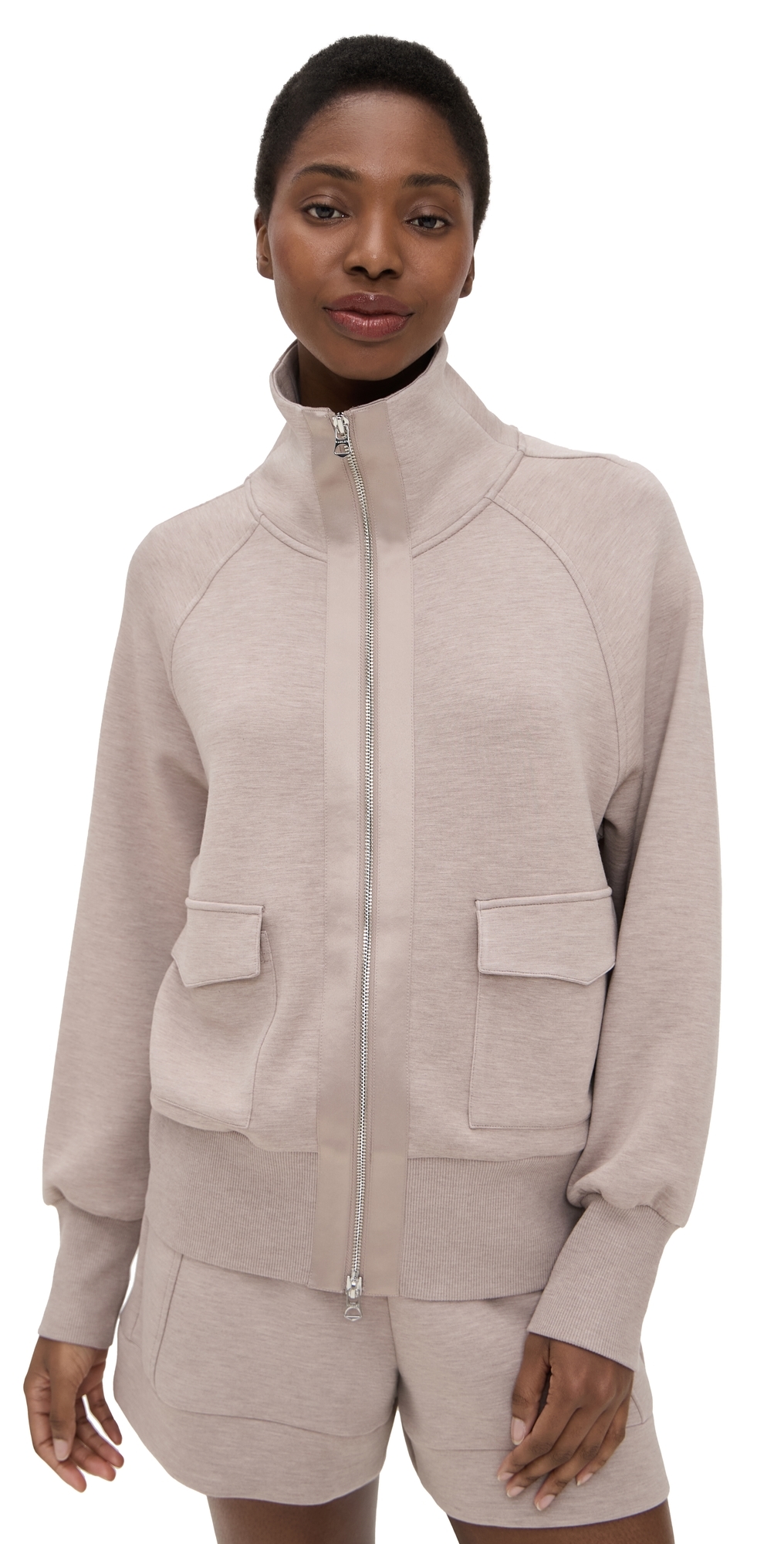 Roxbury Zip Through Sweatshirt Taupe Marl