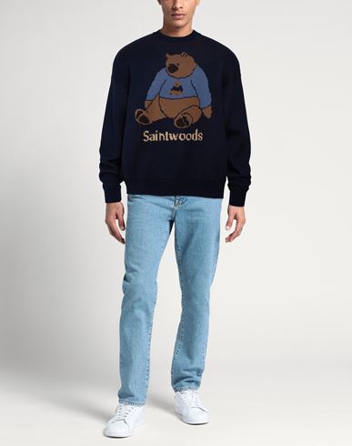 Man Sweater Midnight blue Size M Cotton
