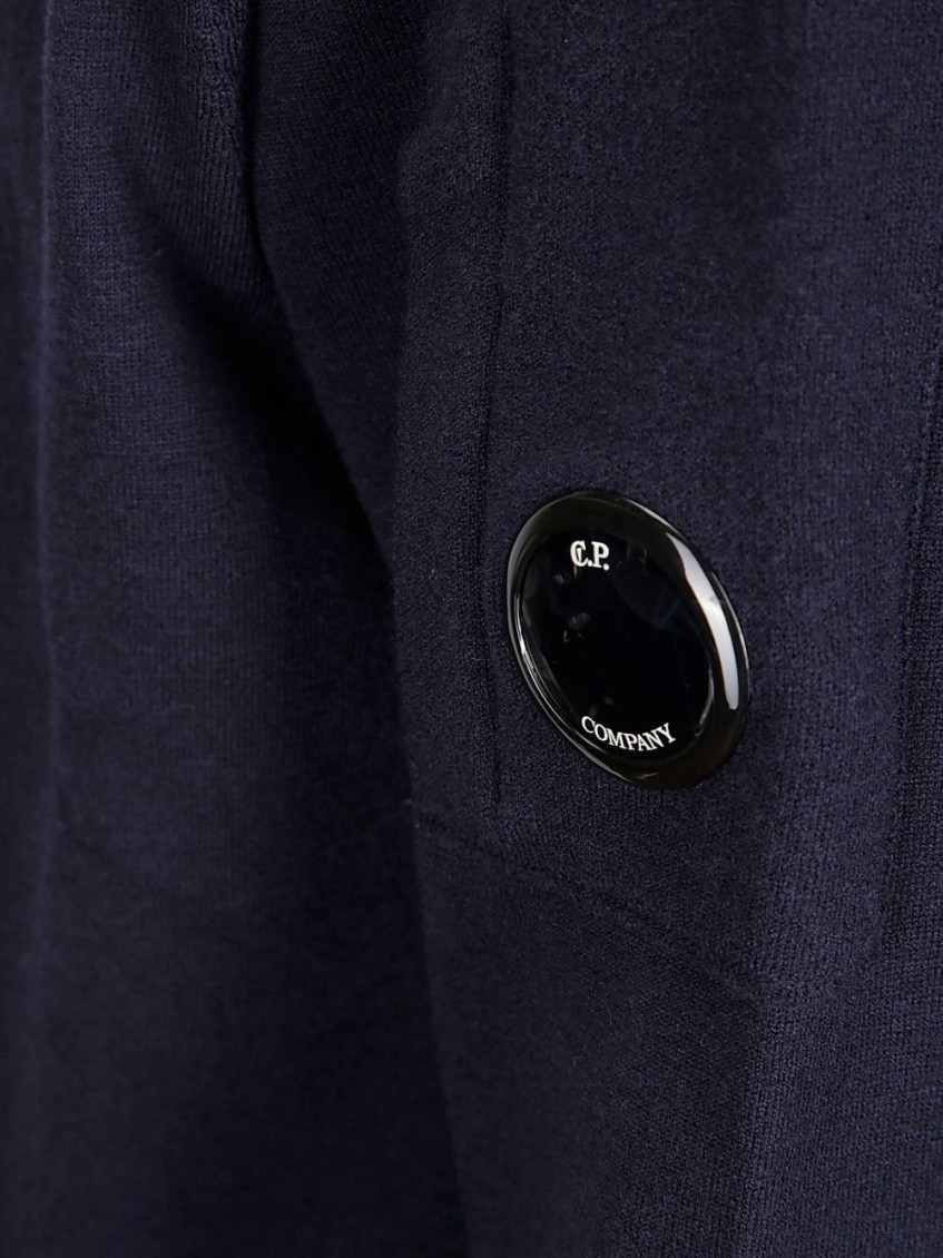 Blue Crewneck Lens Pocket Sweater