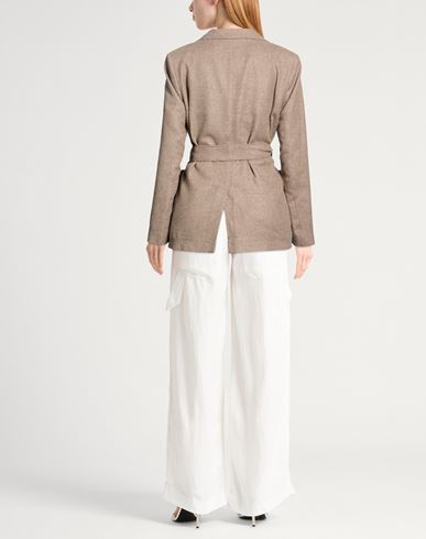 Caractère Woman Coat Light brown Size 10 Viscose, Wool