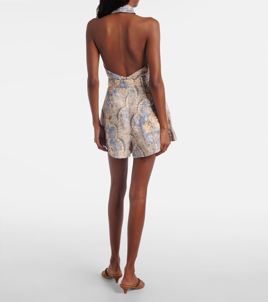 Daylight printed linen romper