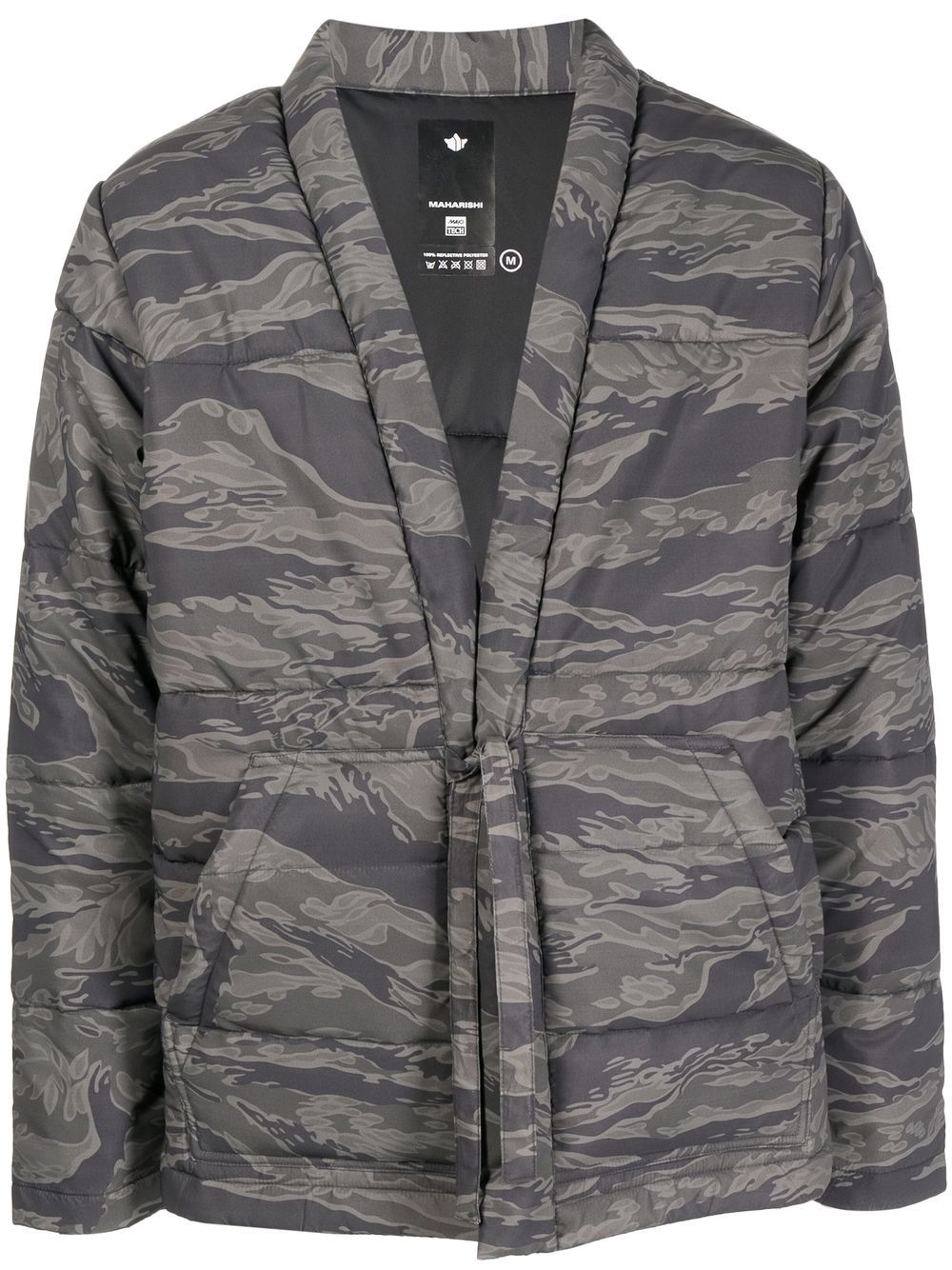 Camouflage-print padded jacket - Grey