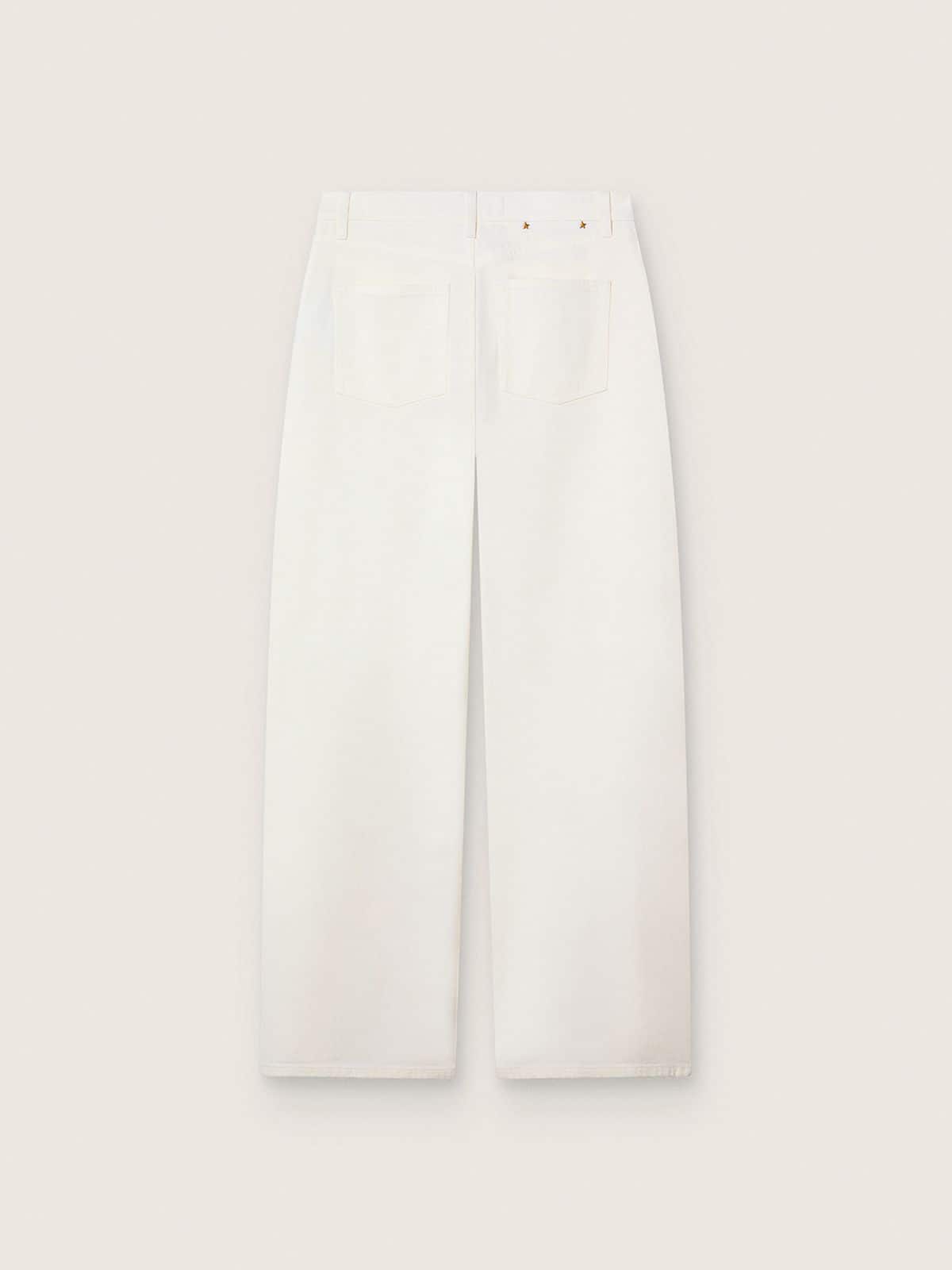 Golden Goose - Golden Women’s Boyfriend Jeans In Optical White Bull Denim, Woman