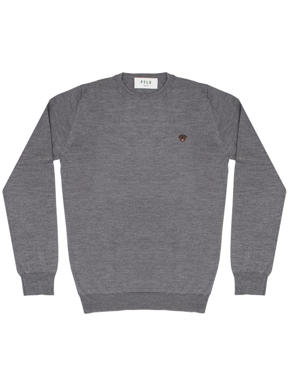 Dog-appliqué jumper - Grey