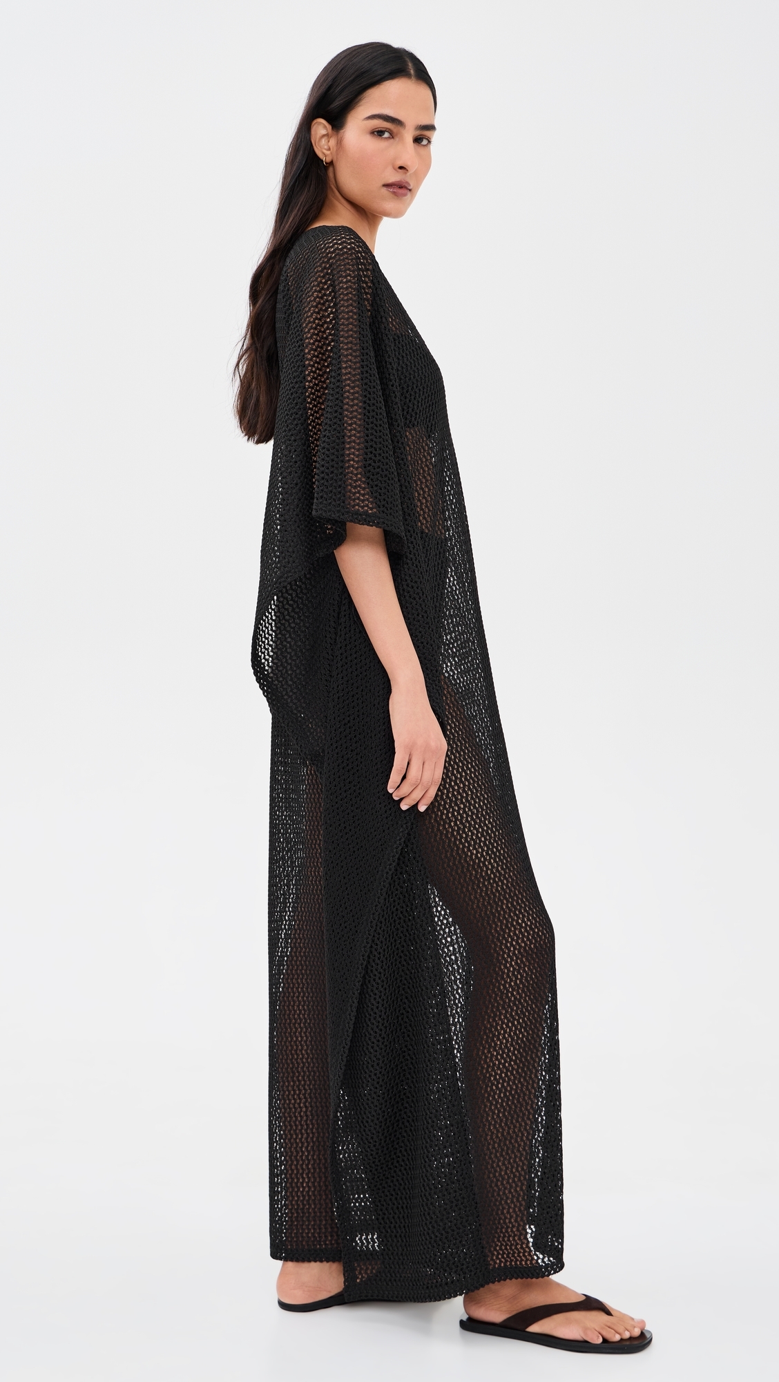 Fishnet Caftan Black