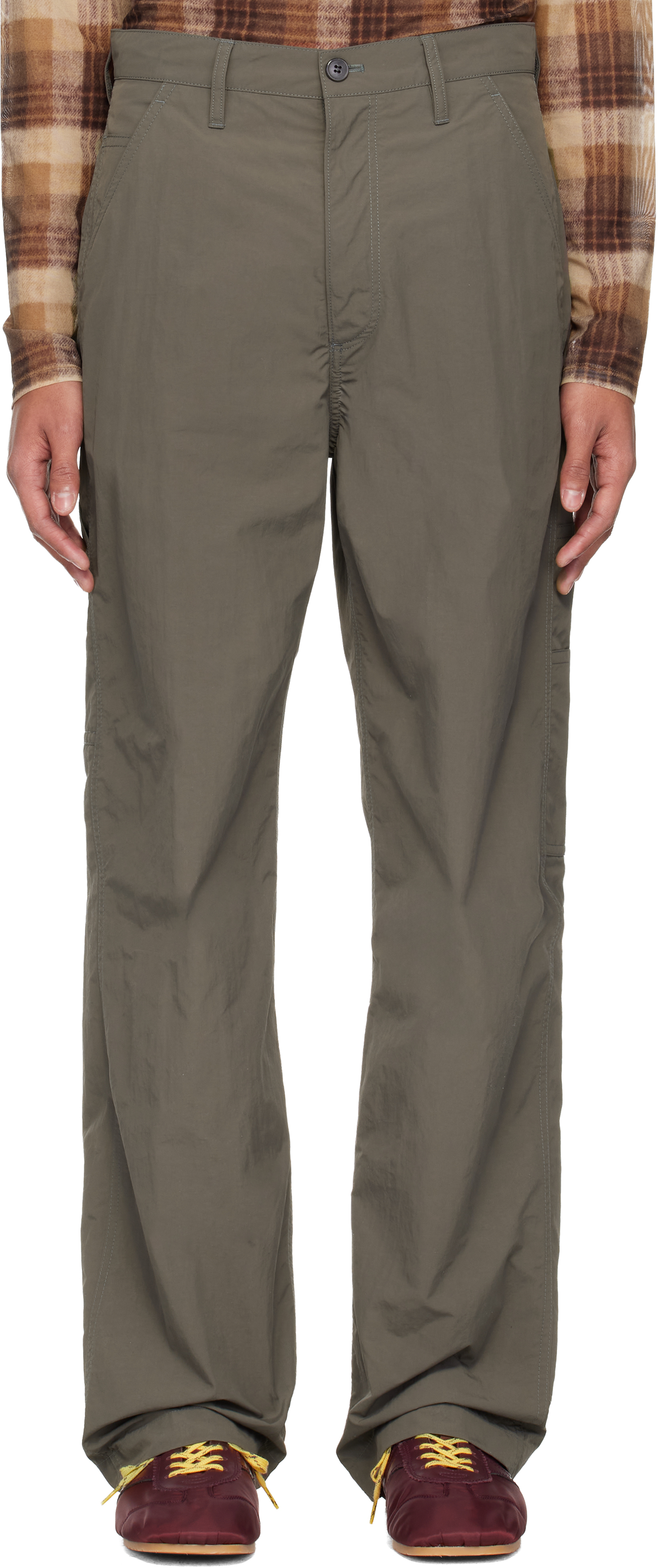 Khaki Crinkle Cargo Pants