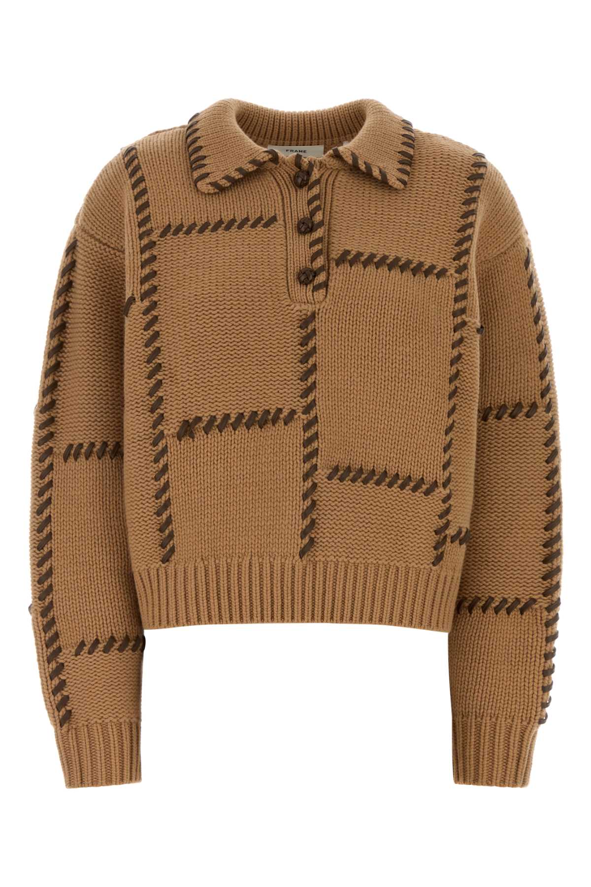Leather Sweater — Beige