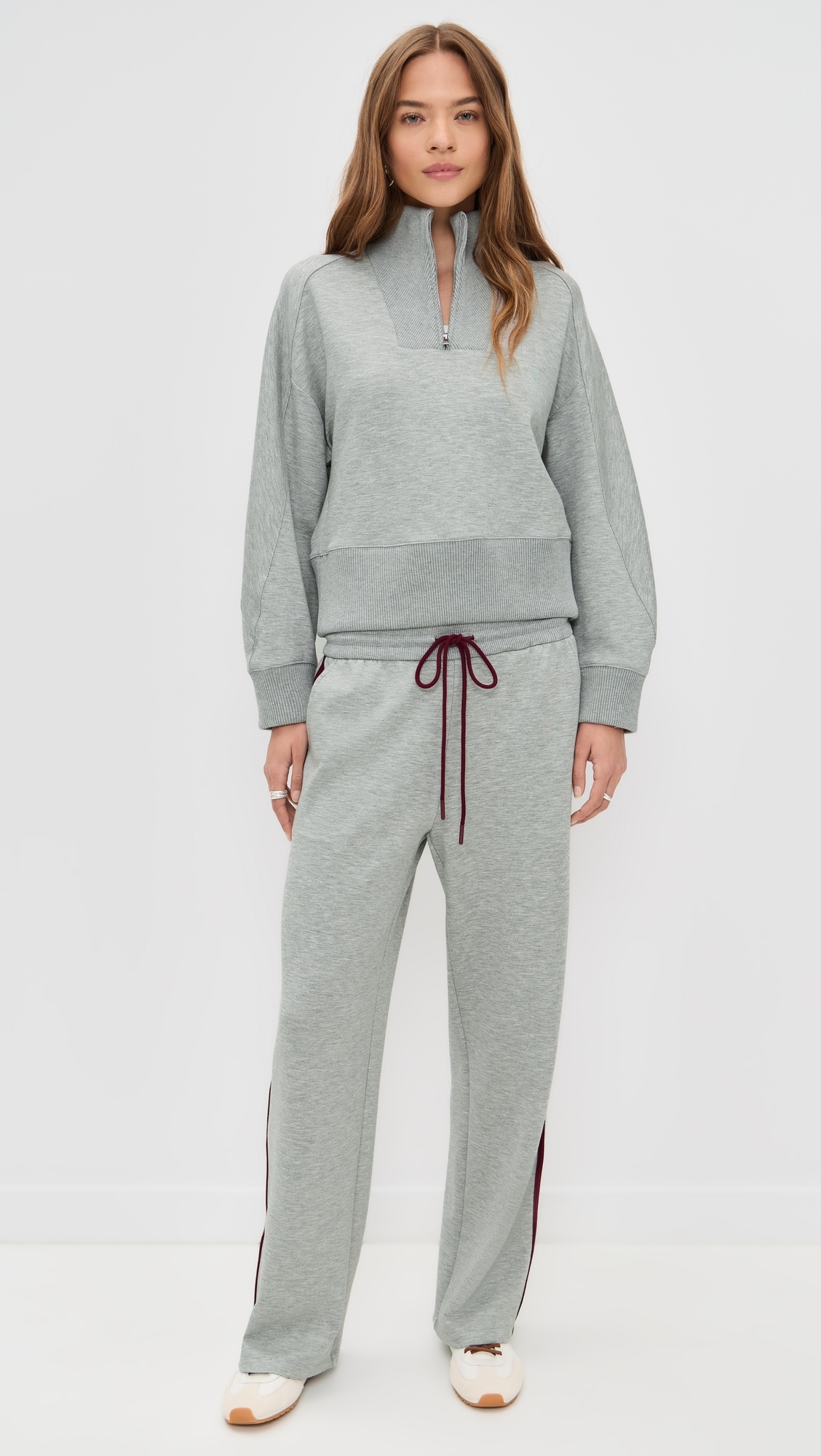 Thea Quarter Zip Pullover Heather Grey