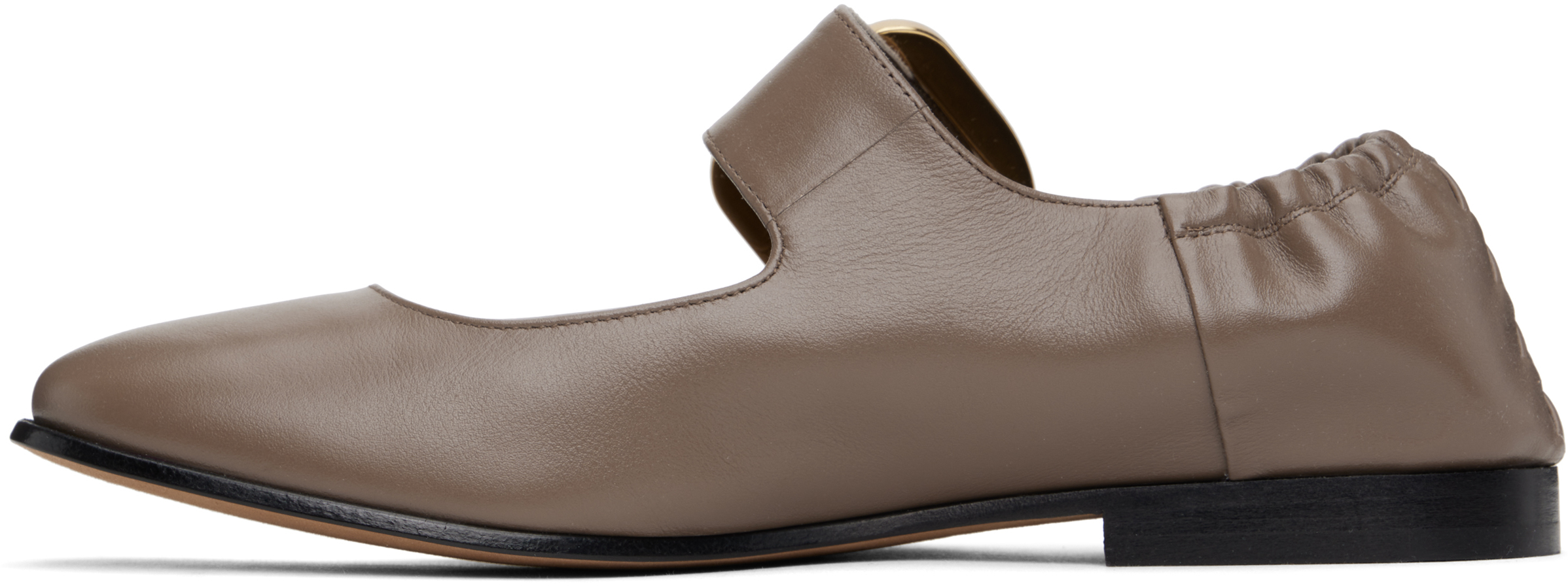 Bottega Veneta Taupe Astaire Mary-Jane Ballerina Flats