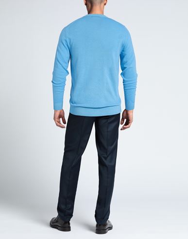 Man Sweater Azure Size 38 Merino Wool, Cashmere