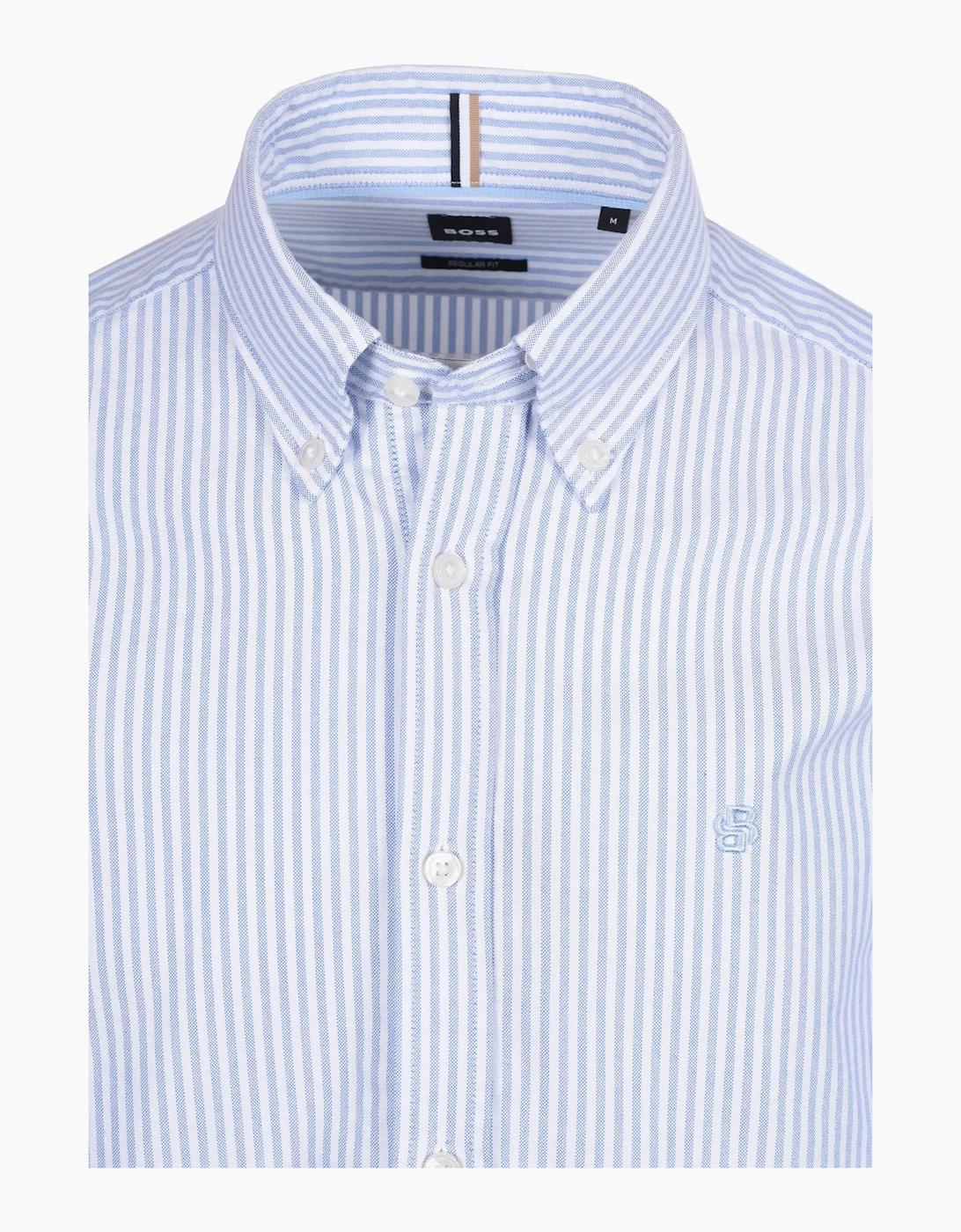 Men's Boss Black H Liam Stripe Oxford Shirt Light Pastel Blue