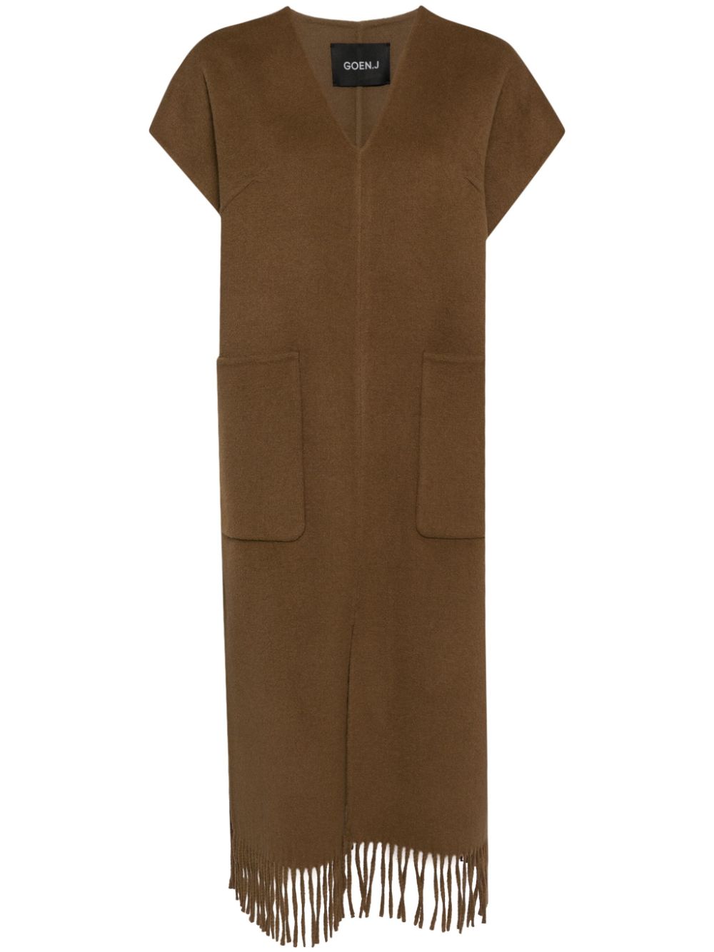 Double-faced fringed dress - Brown