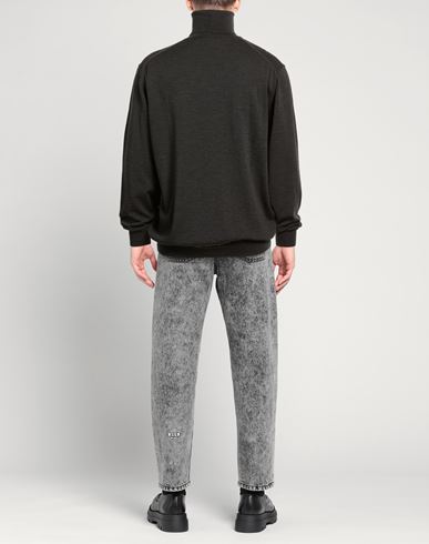 Man Turtleneck Charcoal Size 44 Merino Wool