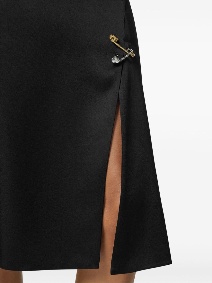 Safety Pin Flared Midi Skirt