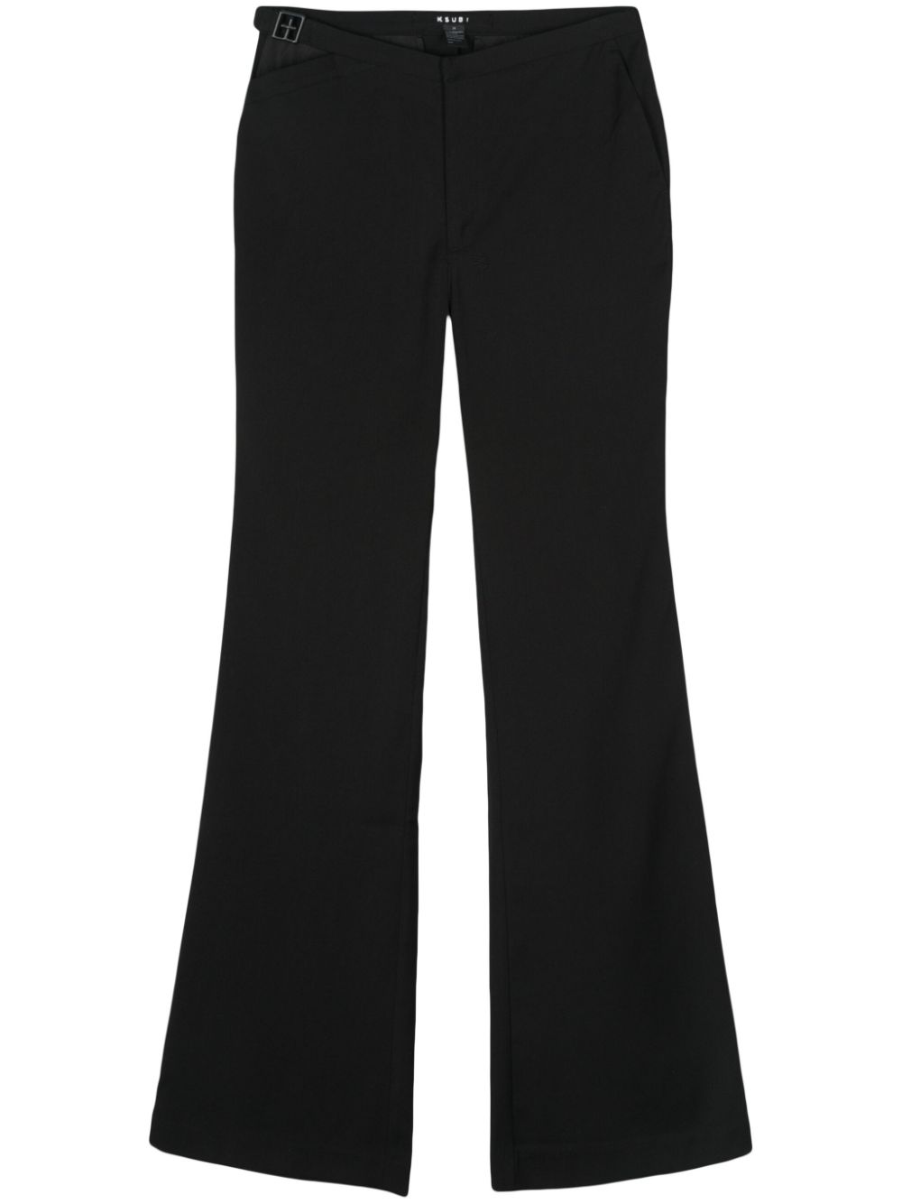 Twill flared trousers - Black