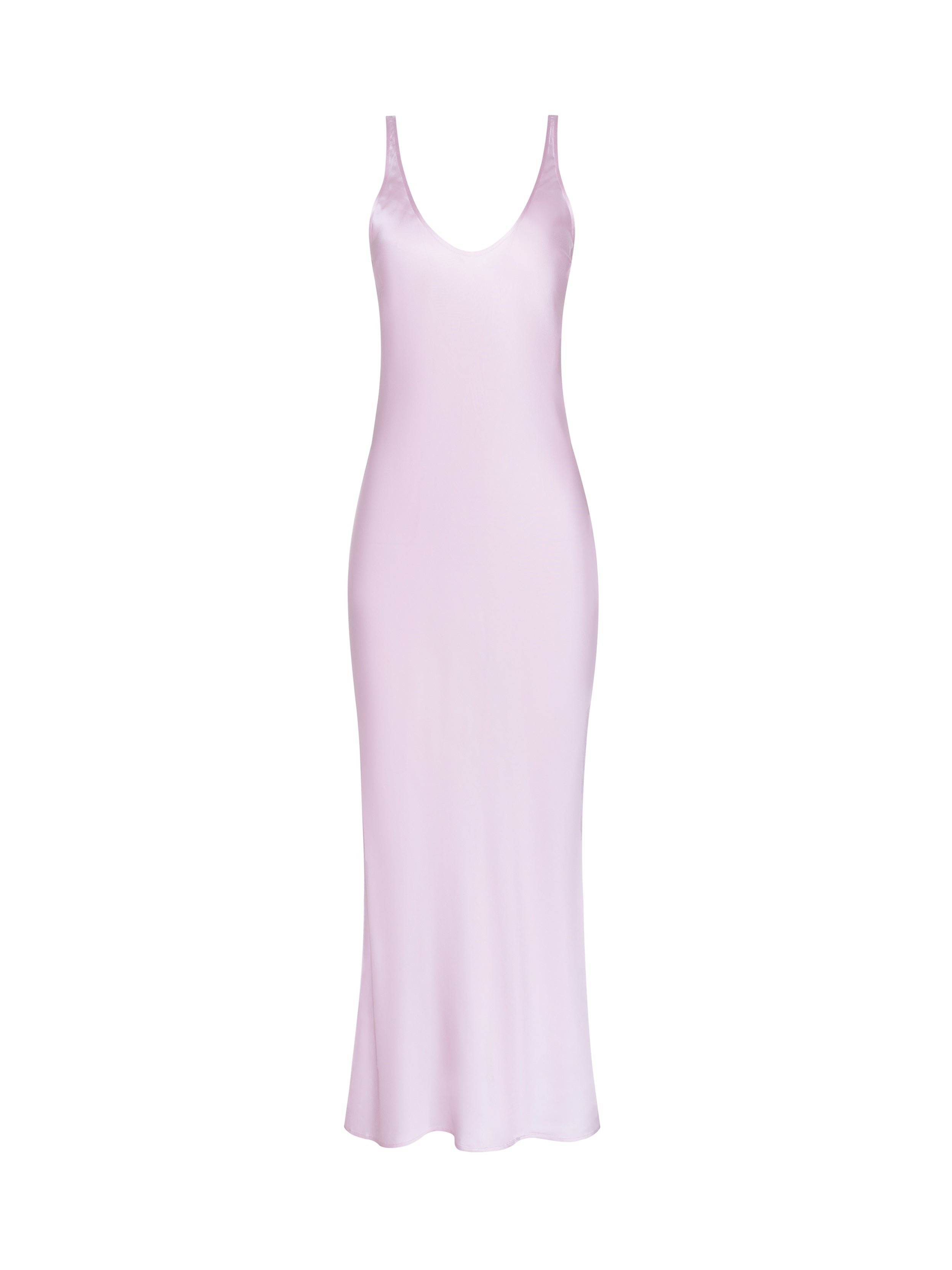 Akiya Satin Maxi Dress In Icy Lilac