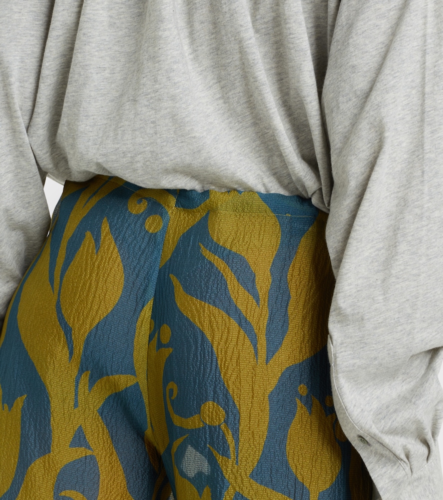 Pachas printed silk straight pants