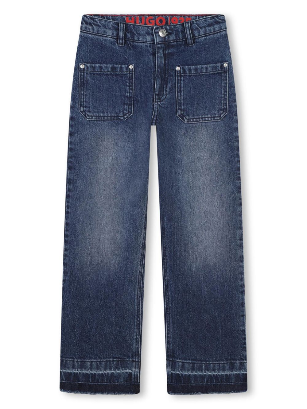 Cotton straight-leg jeans - Blue