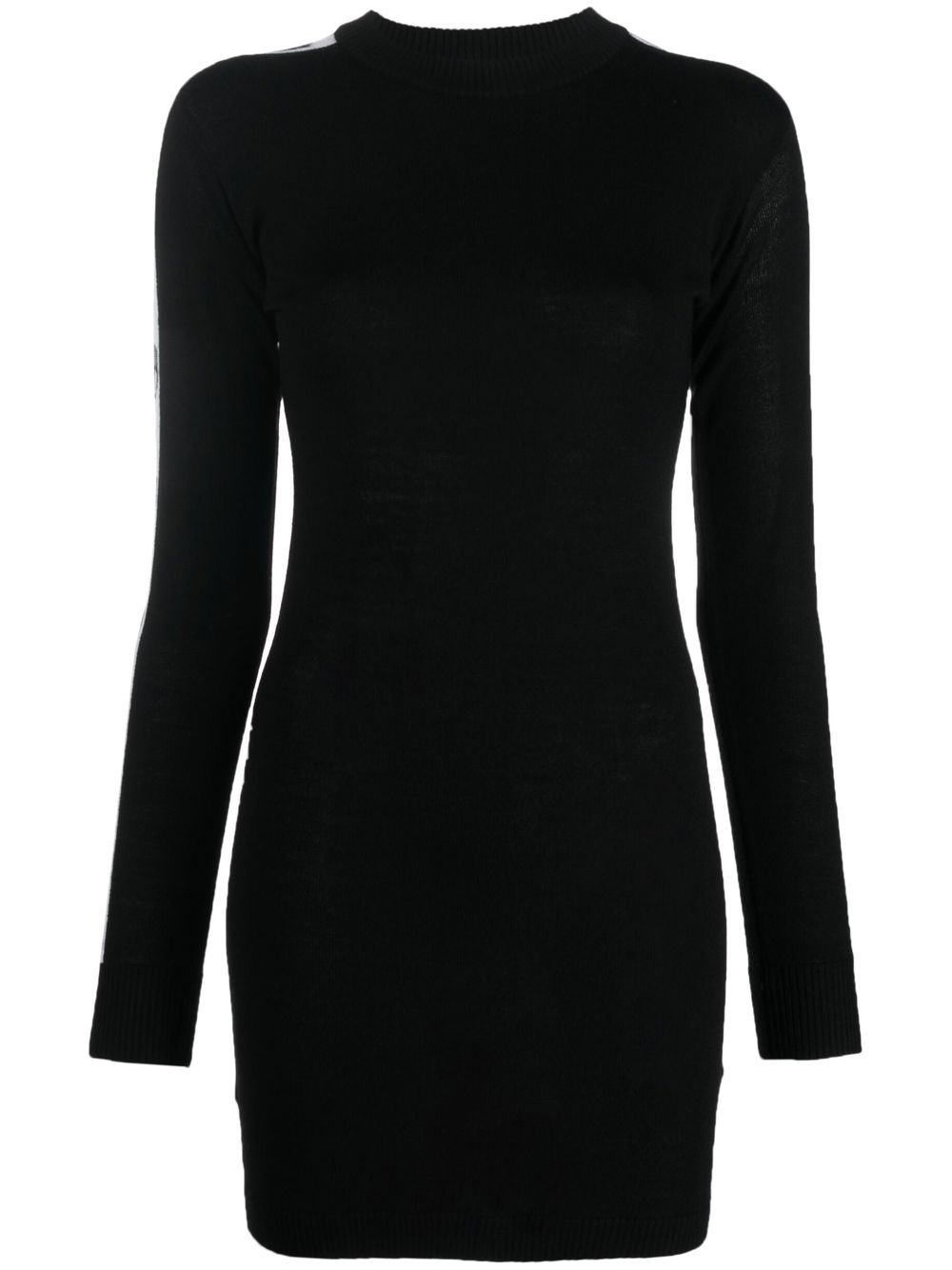 Logo-tape detail dress - Black