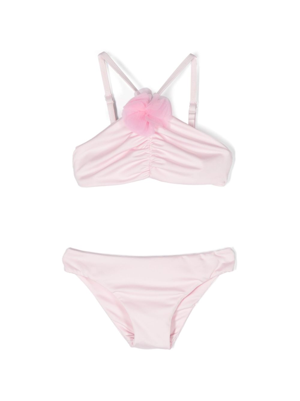 Floral-appliqué bikini - Pink