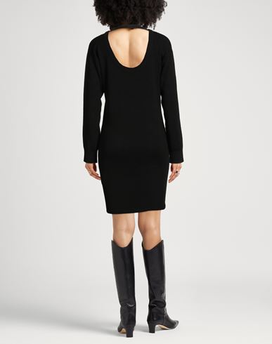 Woman Mini dress Black Size S Acrylic, Virgin Wool